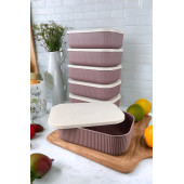 Tabu Home Shell Serisi 3.2 Lt 6 Adet Mürdüm Mutfak Saklama Kabı - 1