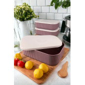 Tabu Home Shell Serisi 3.2 Lt  3 Adet Mürdüm Mutfak Saklama Kabı - 1