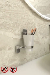 Krom F1 Model Diş Fırçalık Cam Bardak - 5 Yıl Garantili - 1