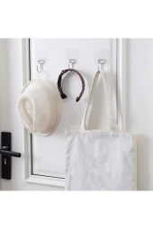 Banyo Için Güçlü Yapışkan Kancalar,yapışkanlı Askılar ,mutfak,ev Ofis Için Duvar Askıları 4 Adet thumbnail 3