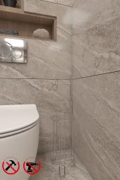 Paslanmaz Krom Dekoratif Yedekli Ayaklı Tuvalet Kağıtlığı - 2