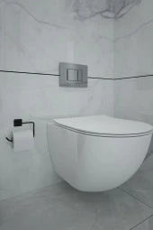 Lilyum Kare Model Mat Siyah Tuvalet Kağıtlığı Tuvalet Kağıdı Askısı - 2