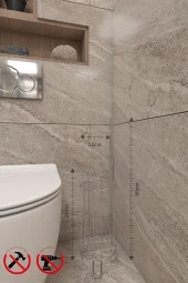 Paslanmaz Krom Dekoratif Yedekli Ayaklı Tuvalet Kağıtlığı - 3