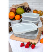 Tabu Home Shell Mini 600Ml 3 Adet Gri Kahvaltı Saklama Kabı - 1