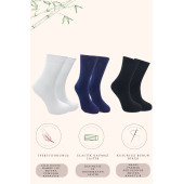 Kadın Çorabı Ter Emici Dikişsiz Extra Soft Model Soket Uzun Bambu Çorap (3 ÇİFT) Asorti Renk - 3