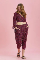 Etnik Desenli Büyük Beden Şalvar Pantolon - 3