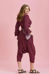 Etnik Desenli Büyük Beden Şalvar Pantolon - 5