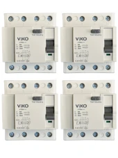 Viko 30mA 40A 4P Kaçak Akım Koruma Rölesi (4 Adet) - 1