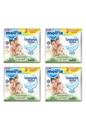 MOLFİX Izotonik Sulu Ferah Temizlik Islak Mendil 3X60'Lı X 4 Adet - 1