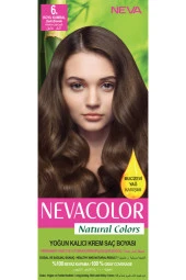 NEVA COLOR Nevacolor Natural Colors 6. Koyu Kumral - Kalıcı Krem Saç Boyası Seti - 1
