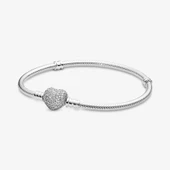 Pandora Pavé Kalp Klipsli Bileklik 590727CZ-22cm - 2