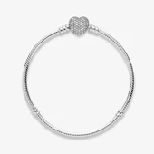 Pandora Pavé Kalp Klipsli Bileklik 590727CZ-22cm - 3