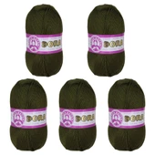 Ören Bayan Dora Örgü İpi - Yeşil - 5'Li Paket - ( Renk Kodu : 077 ) - 1