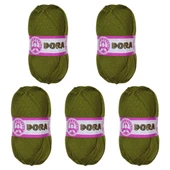 Ören Bayan Dora Örgü İpi - Yeşil - 5'Li Paket - ( Renk Kodu : 076 ) - 1