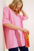 Basıc Oversize T-Shirt Pembe - 1