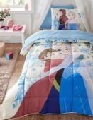 Özdilek Lastikli Çarşaflı Lisanslı Tek Kişilik Çocuk Uyku Seti-Frozen Winter Mavi - 2