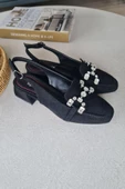 10 031 Topukla Kadın Toka Detaylı 4 cm Topuklu Loafer Günlük Ayakkabı - 11