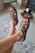 16BU 125 Topukla Kadın Hakiki Deri Konford Sandalet - 8