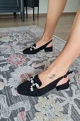 10 031 Topukla Kadın Toka Detaylı 4 cm Topuklu Loafer Günlük Ayakkabı - 10