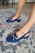 10 031 Topukla Kadın Toka Detaylı 4 cm Topuklu Loafer Günlük Ayakkabı - 6