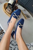 10 031 Topukla Kadın Toka Detaylı 4 cm Topuklu Loafer Günlük Ayakkabı - 8