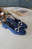 10 031 Topukla Kadın Toka Detaylı 4 cm Topuklu Loafer Günlük Ayakkabı - 7