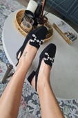 10 031 Topukla Kadın Toka Detaylı 4 cm Topuklu Loafer Günlük Ayakkabı - 12