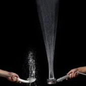 360 derece Döner Turbo Pervaneli Serinletici Tasarım Start Stop Tuşlu Duş Başlığı - AT19 - 5