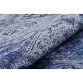 Klasik Mavi Salon&Oturma Odası Yolluk&Yatak Odası Dijital Baskılı Makinede Yıkanabilir Kaymaz Taban Saçaklı Halı HK064 thumbnail 5