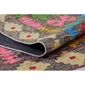 Klasik Kahve Renkli Salon&Oturma Odası&Yolluk Dijital Baskılı Makinede Yıkanabilir Kaymaz Taban Saçaklı Halı HK060 - 3