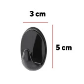 Banyo Lavabo Mutfak Askılık Siyah Plastik Sağlam Asma İz Bırakmayan Yapışkanlı Askı 3 Adetli Set - 2