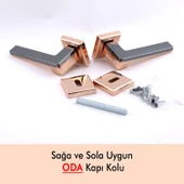 Funda Lüx Bakır Füme Oda Kapı Kolu Rozetli Sürgülü ve Çelik Kapı Sağa Sola Uygun Kapı Kolları Kulpu - 8