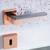 Funda Lüx Bakır Füme Oda Kapı Kolu Rozetli Sürgülü ve Çelik Kapı Sağa Sola Uygun Kapı Kolları Kulpu - 5