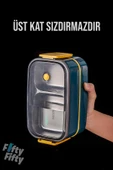 Vagonlife 1400 ML İki Kat Üç Bölme Paslanmaz Çelik Bento Lunch Box Yeni Nesil Sefer Tası -Çatal/Kaşıklı Model-ffbl50002 - 6