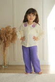 KIZ ÇOCUK MUSLİN KUMAŞ PANTOLON İKİLİ TAKIM - 3