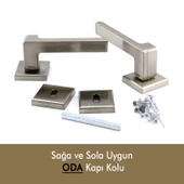 Funda Lüx İnox Oda Kapı Kolu Rozetli Sürgülü ve Çelik Kapı Sağa Sola Uygun Kapı Kolları Kulpu thumbnail 6