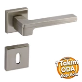 Funda Lüx İnox Oda Kapı Kolu Rozetli Sürgülü ve Çelik Kapı Sağa Sola Uygun Kapı Kolları Kulpu thumbnail 1