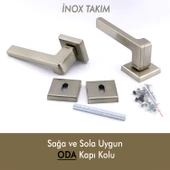 Funda Lüx İnox Oda Kapı Kolu Rozetli Sürgülü ve Çelik Kapı Sağa Sola Uygun Kapı Kolları Kulpu thumbnail 7