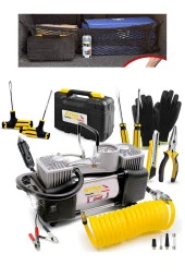 STAXX Çift Pistonlu Metal Hava Kompresörü 12 V 150 Psi Araba Lastik Bot Şişirme Full Çanta Set - 3
