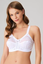 Kadın Balenli Desteksiz Beyaz Dolgusuz Toparlayıcı Dantelli Küçültücü Sütyen - 1