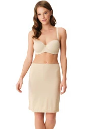 Kadın Ten Renk Microfiber Kumaş Jüpon - 1