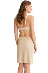 Kadın Ten Renk Microfiber Kumaş Jüpon - 2