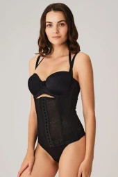 Kadın Ten Toparlayıcı Bel İnceltici Dikişli Büyük Beden Kancalı Çıkabilen Askılı Sıkı Bel Korse - 2