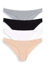 Kadın Karışık Renk 4'lü Kutu Kıl Lastik Bikini Külot - 1