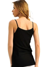 Kadın Beyaz Pamuklu İp Askılı Atlet - 4