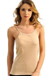 Kadın Beyaz Pamuklu İp Askılı Atlet - 5