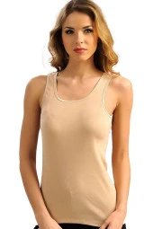 Kadın Beyaz Pamuklu Geniş Askılı Atlet - 5