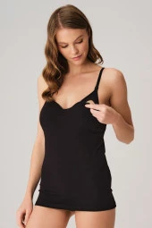 Kadın Beyaz Modal Pamuklu Lohusa Önden Açılan Süngerli Cup'Lu Emzirme Atleti - 1