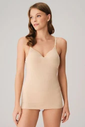 Kadın Beyaz Modal Pamuklu Lohusa Önden Açılan Süngerli Cup'Lu Emzirme Atleti - 6