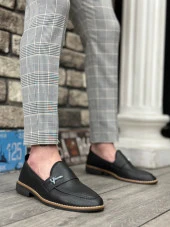 BA0009 Cilt Püsküllü Corcik Siyah V Fashıon Tokalı Klasik Erkek Ayakkabısı thumbnail 1